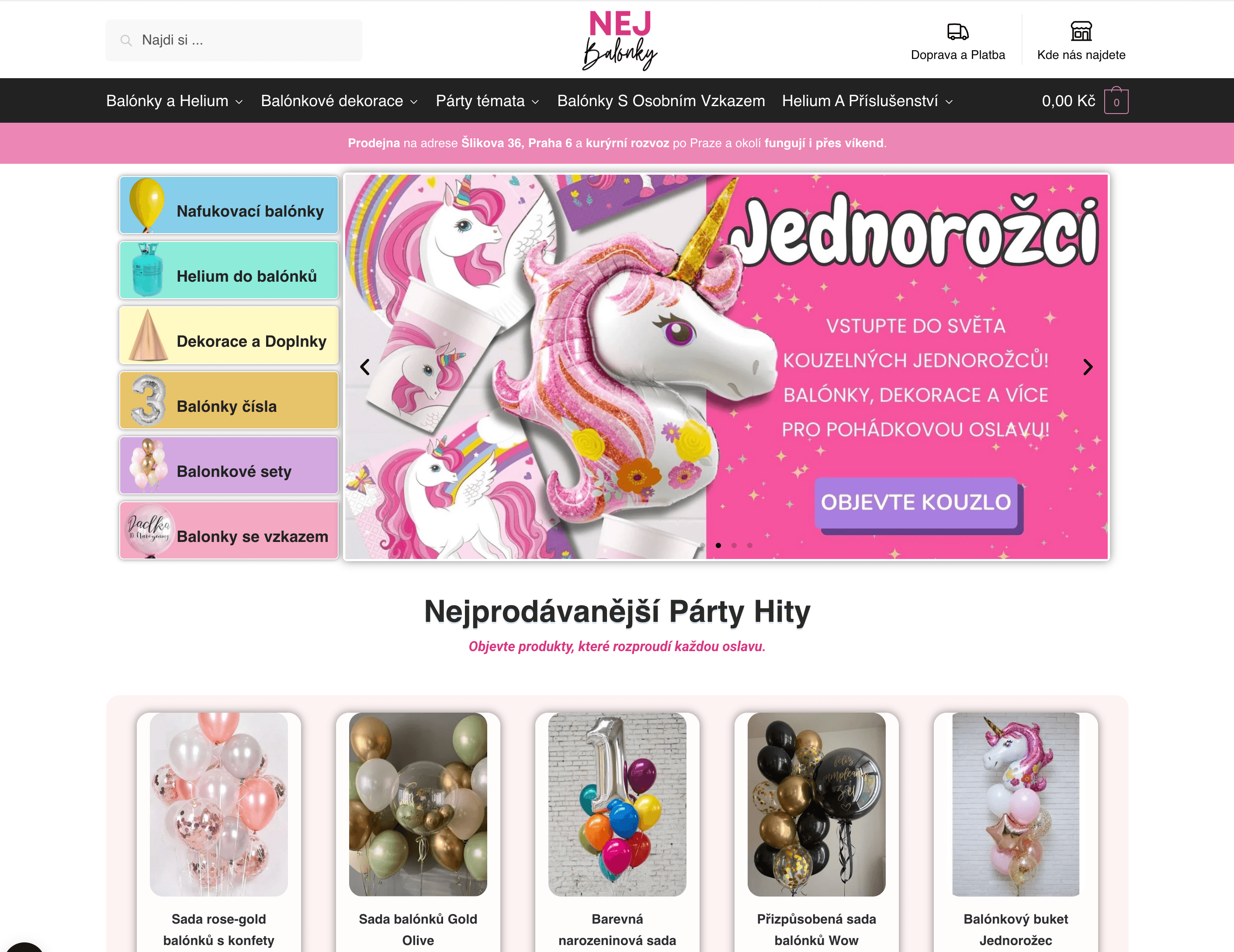 Screenshot reference Nejbalonky.cz